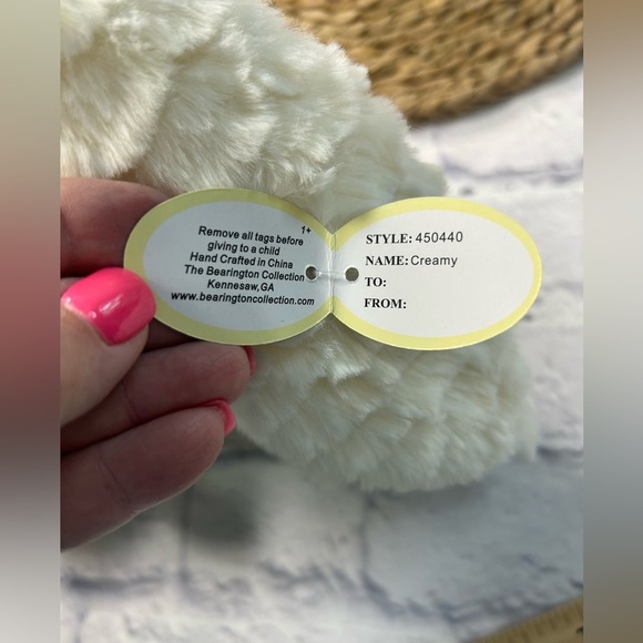 NWT Bearington Collection Cream Plush Bunny named “Creamy” - Picture 5 of 11